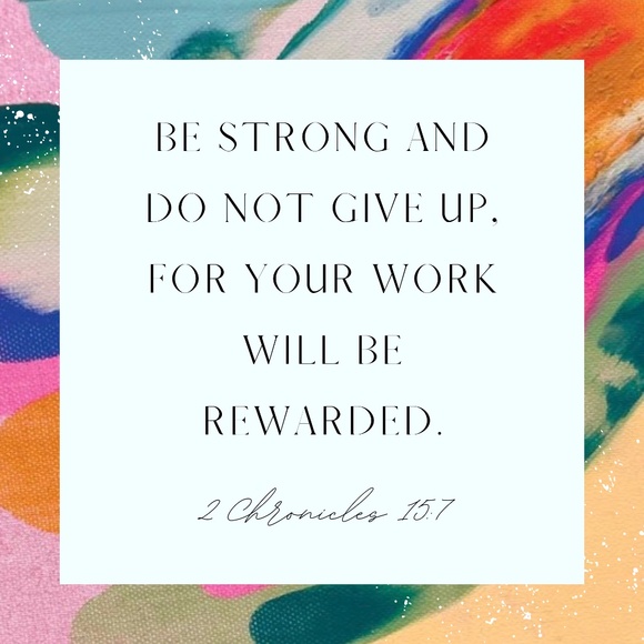 Bible Verse Beaded Bracelet - Handmade - NEW - 2 Chronicles 15:7 - Picture 2 of 2